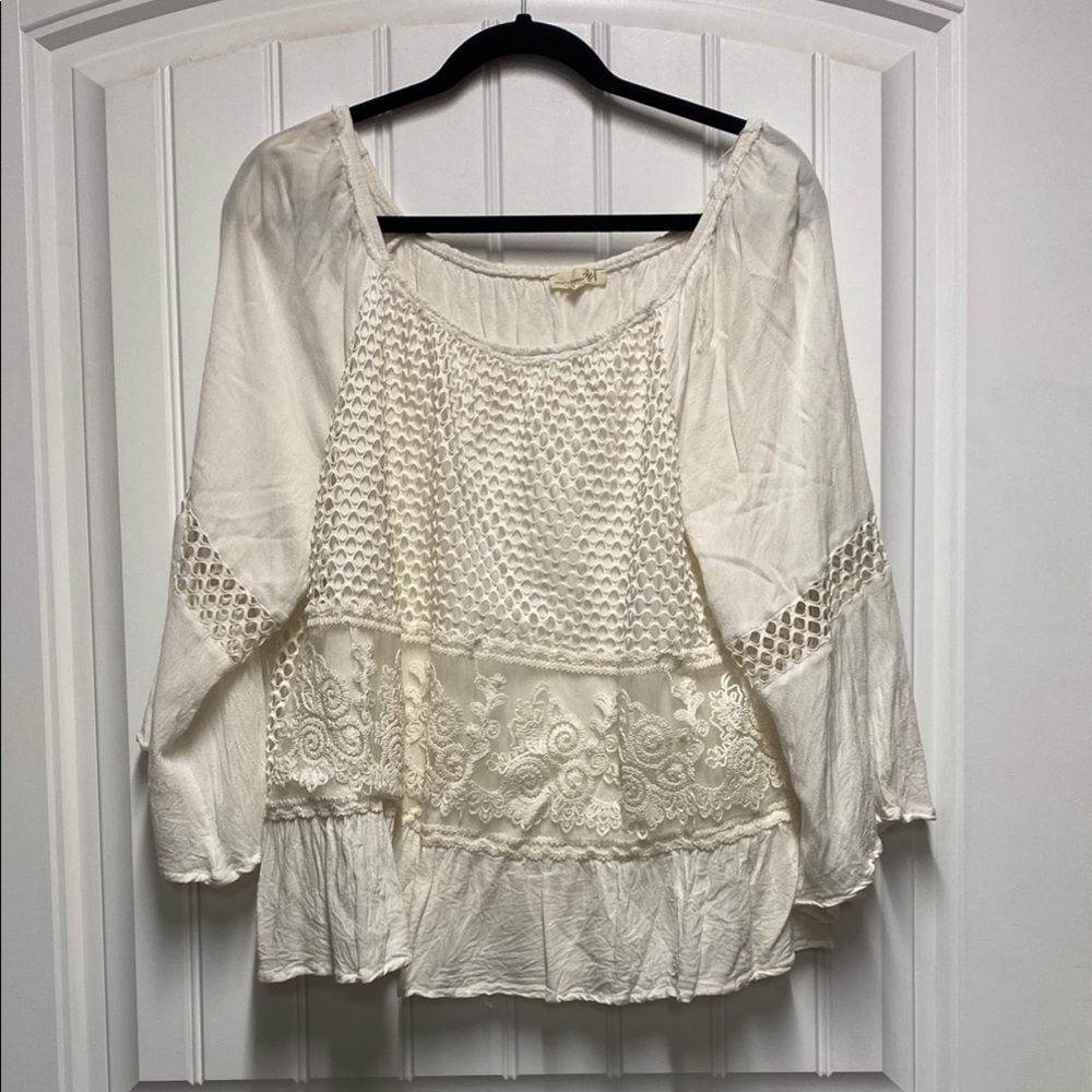 Democracy  Puff Sleeve Ruffled Blouse